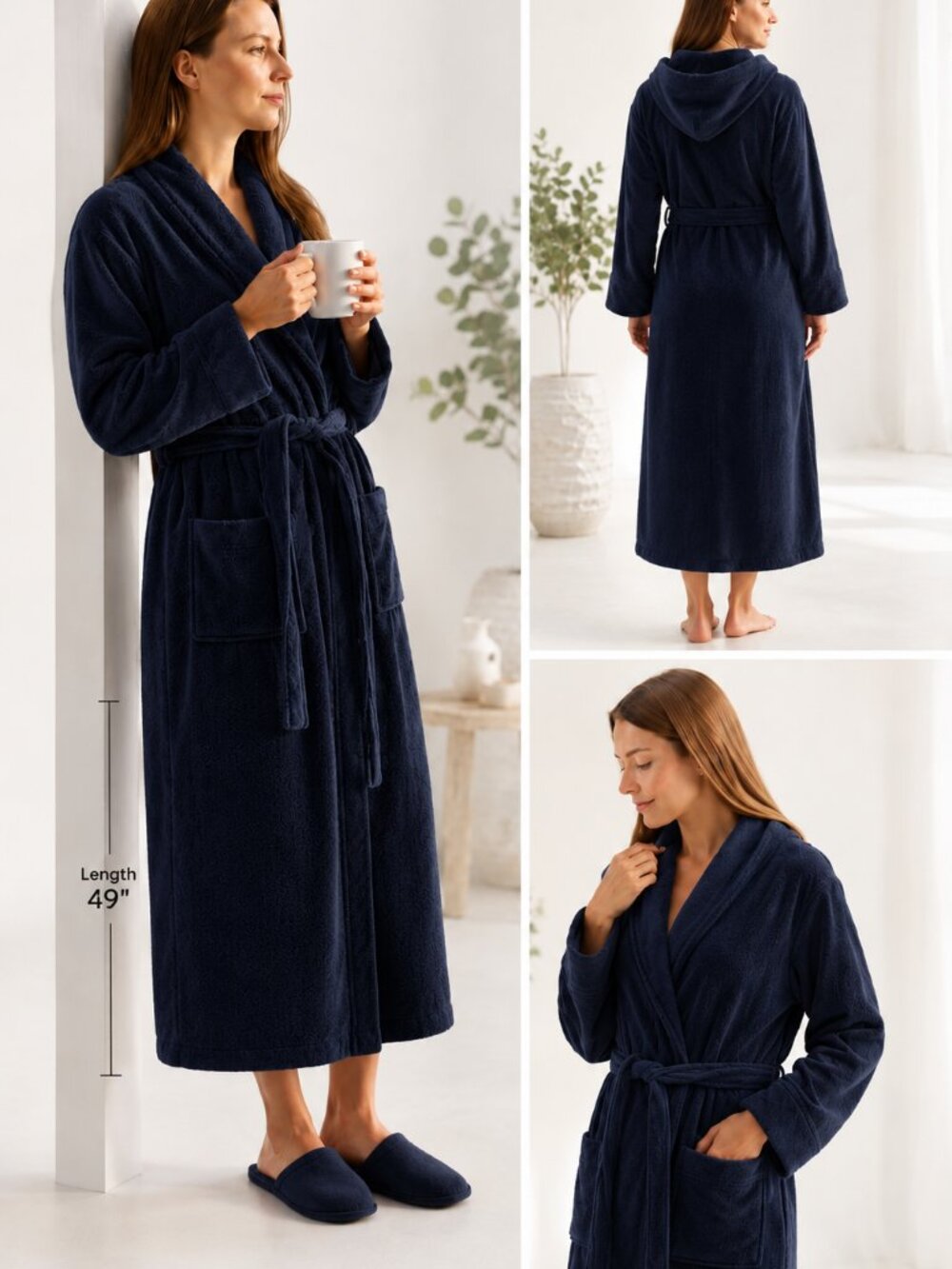 The White Company Hydrocotton UnisexHooded Robe White Organic Cotton X-Small NWT
